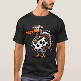 Funny Turkey Cow Costume Moo-key Thanksgiving T-Shirt