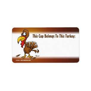 Funny Turkey Drink Cup Labels Adressaufkleber