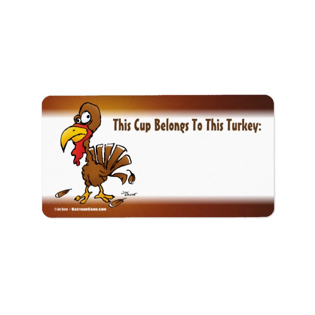 Funny Turkey Drink Cup Labels Adressaufkleber (Vorne)