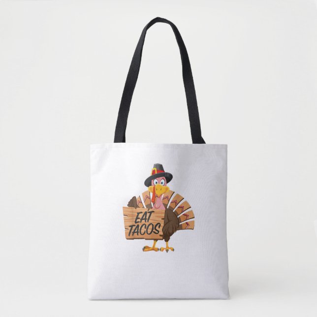Funny Turkey Erntedank Eat Tacos Vegan Pilgrim (Vorderseite)