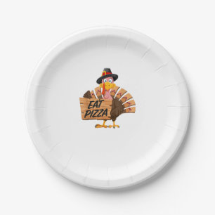 Funny Turkey Erntedank Essen Pizza Vegan Pilgrim Pappteller
