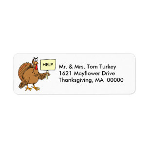 Funny Turkey Erntedank Rücksendeadresse Stickers