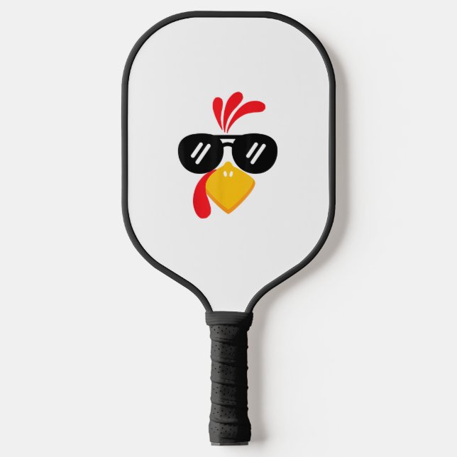 Funny Turkey Gesicht Erntedank Niedlich Boys Girls Pickleball Schläger (Vorderseite)