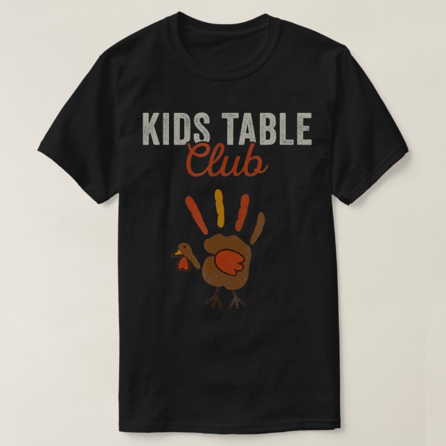 Funny Turkey Hand Kids Table Thanksgiving  T-Shirt (Design vorne)