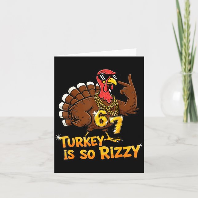 Funny Turkey Is So Rizzy Thanksgiving Meme 67  Karte (Vorderseite)