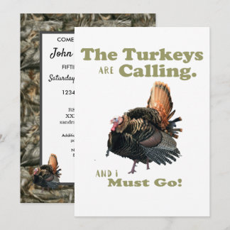 Funny Turkey Jagd Männer Camouflage Geburtstag Ein Einladung
