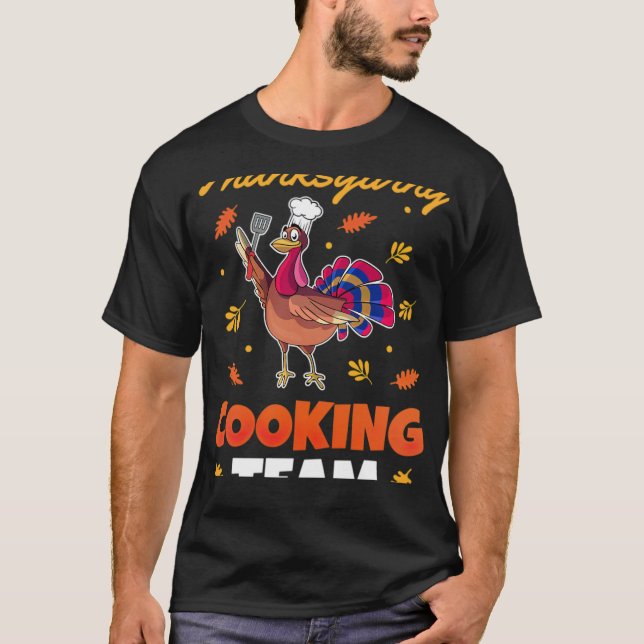 Funny Turkey Köche Outfit Men Women Erntedank bi T-Shirt (Vorderseite)