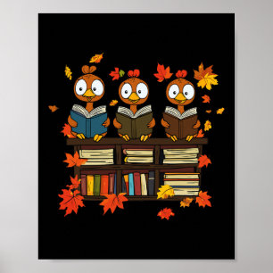 Funny Turkey Lesen Buch Bibliothekare Broschüre Da Poster