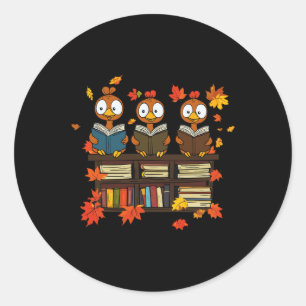 Funny Turkey Lesen Buch Bibliothekare Broschüre Da Runder Aufkleber