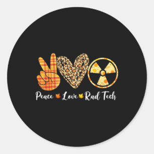 Funny Turkey Peace Liebe Krass Tech Fall Erntedank Runder Aufkleber