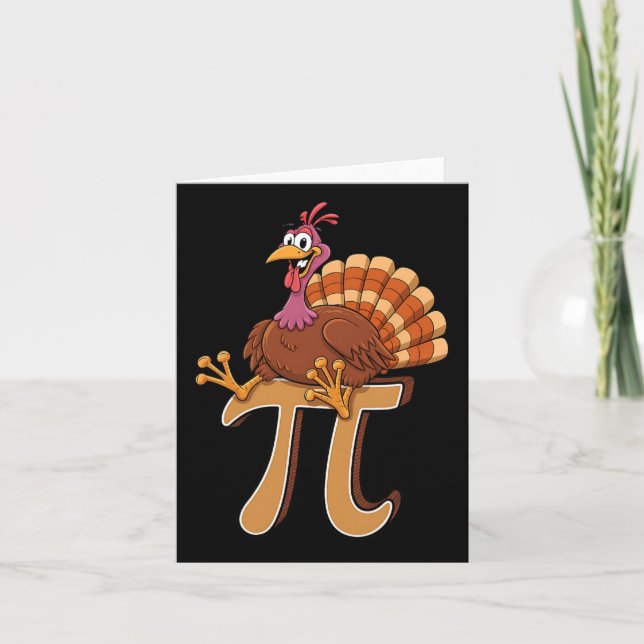 Funny Turkey Pi Day Pie Math Lover Geek Nerd Danke Karte (Vorderseite)