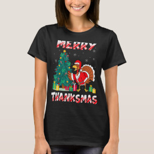 Funny Turkey Santa Merry Thanksmas Weihnachten Vie T-Shirt