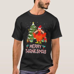Funny Turkey Santa Merry Thanksmas Weihnachten Vie T-Shirt