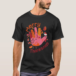 Funny Turkey Santa Merry Thanksmas Weihnachten Vie T-Shirt
