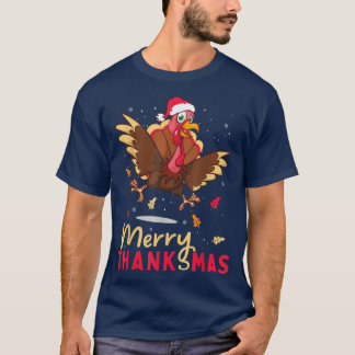 Funny Turkey Santa Merry Thanksmas Weihnachten Vie T-Shirt