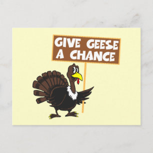 Funny Turkey spoof peace Feiertagspostkarte