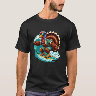 Funny Turkey Surfer Erntedank Surfen Frauen Ich T-Shirt