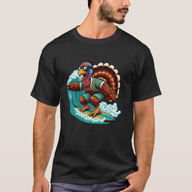 Funny Turkey Surfer Erntedank Surfen Frauen Ich T-Shirt (Vorderseite)