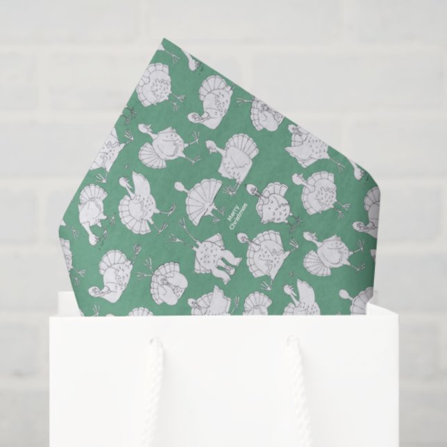 Funny Turkeys und Christma auf dem Bauernhof! Seidenpapier (Geschenktüte)