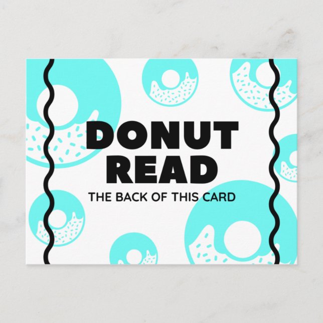 Funny Türkise Donut Postkarte (Vorderseite)