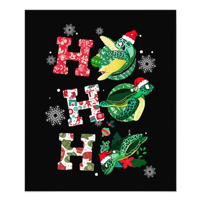 Funny Turtle Christmas Liebhaber Fotodruck (Vorne)