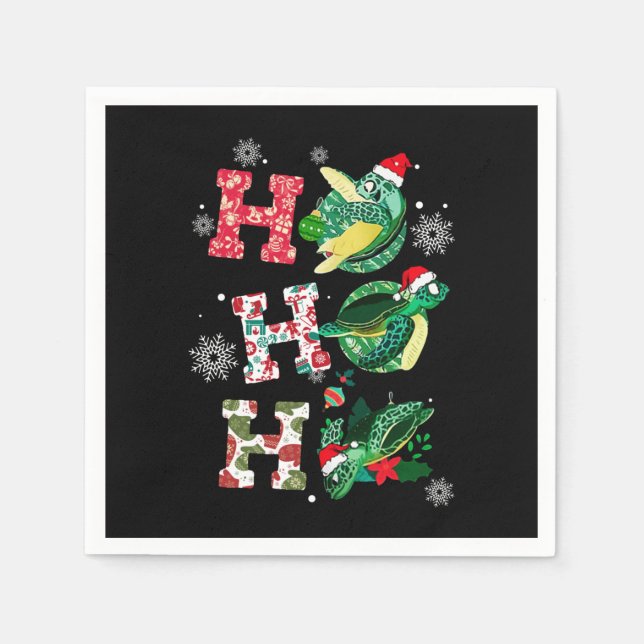 Funny Turtle Christmas Liebhaber Serviette (Vorderseite)