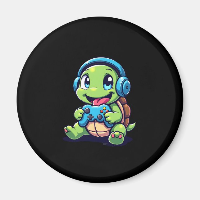 Funny Turtle Gamer Gaming Turtles Video Game (1) Magnet (Vorne)