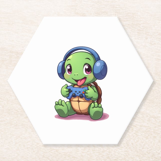 Funny Turtle Gamer Gaming Turtles Video Game (2) Untersetzer (Vorderseite)