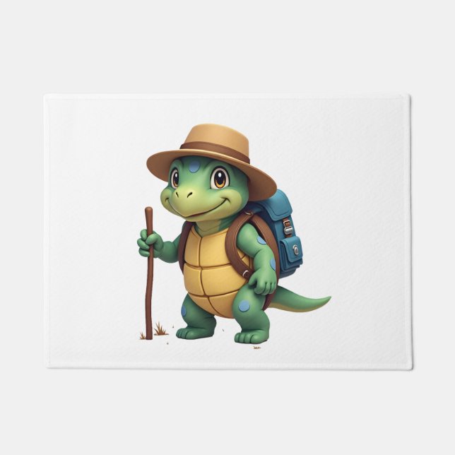 Funny Turtle Hiking Graphic Camping Lover Adventur Fußmatte (Vorderseite)