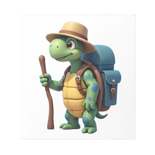 Funny Turtle Hiking Graphic Camping Lover Adventur Notizblock (Vorderseite)