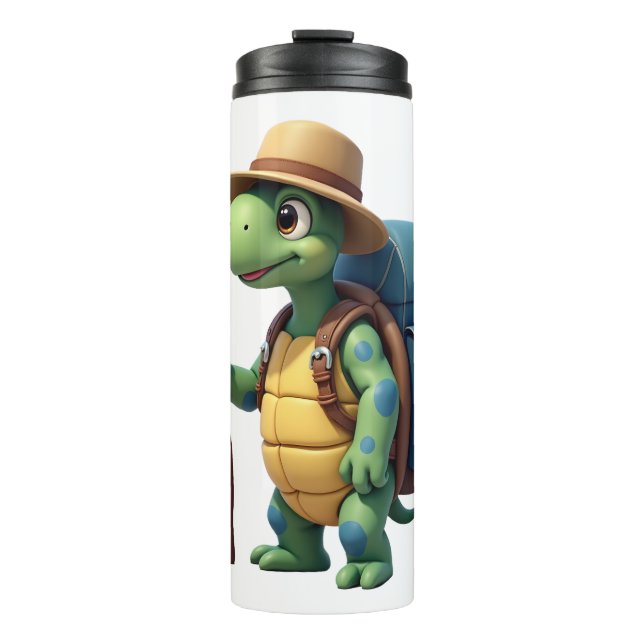 Funny Turtle Hiking Graphic Camping Lover Adventur Thermosbecher (Vorderseite)