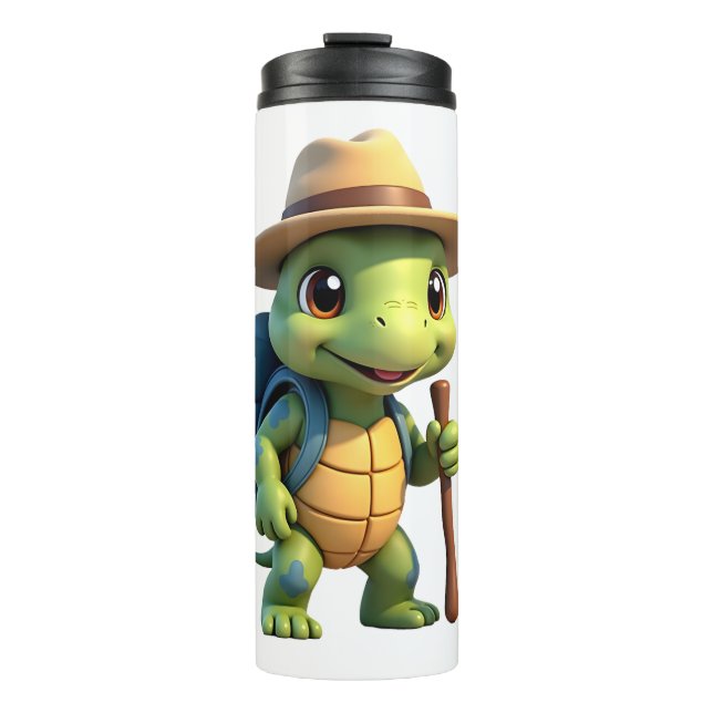 Funny Turtle Hiking Graphic Camping Lover Adventur Thermosbecher (Vorderseite)