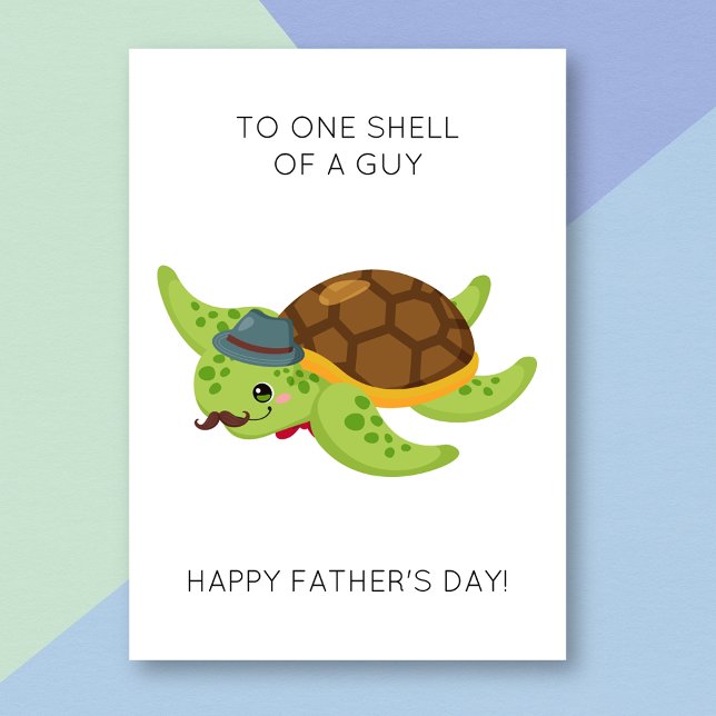 Funny Turtle Pun Father's Day Card Karte (Von Creator hochgeladen)