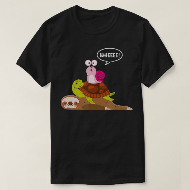 Funny Turtle Snail Zoo Tiergeschenk Lazy Sloth T-Shirt (Design vorne)