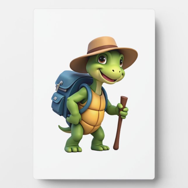 Funny Turtle Wandern Grafisches Camping Lover Adve Fotoplatte (Vorderseite)