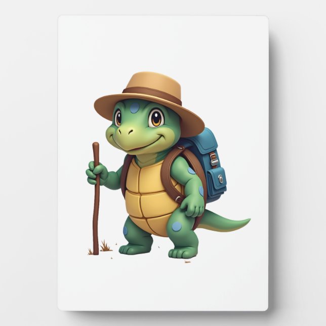 Funny Turtle Wandern Grafisches Camping Lover Adve Fotoplatte (Vorderseite)
