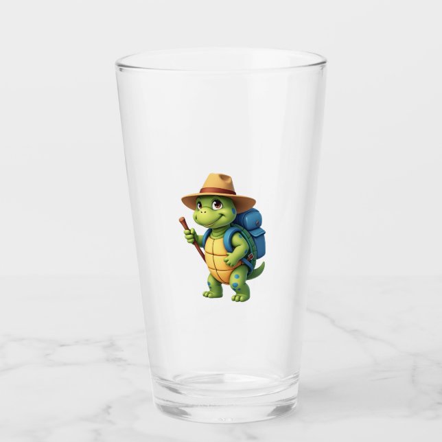 Funny Turtle Wandern Grafisches Camping Lover Adve Glas (Vorderseite)