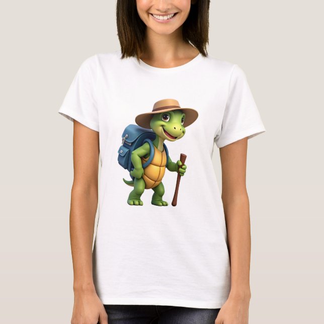 Funny Turtle Wandern Grafisches Camping Lover Adve T-Shirt (Vorderseite)
