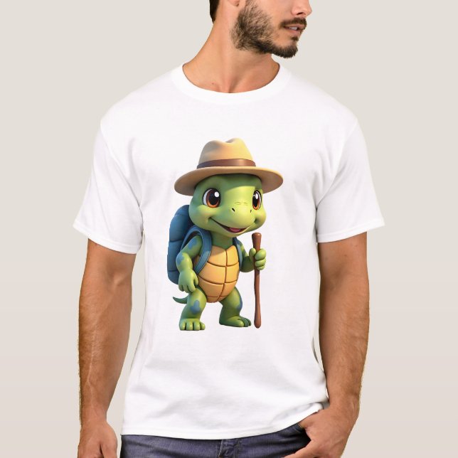 Funny Turtle Wandern Grafisches Camping Lover Adve T-Shirt (Vorderseite)