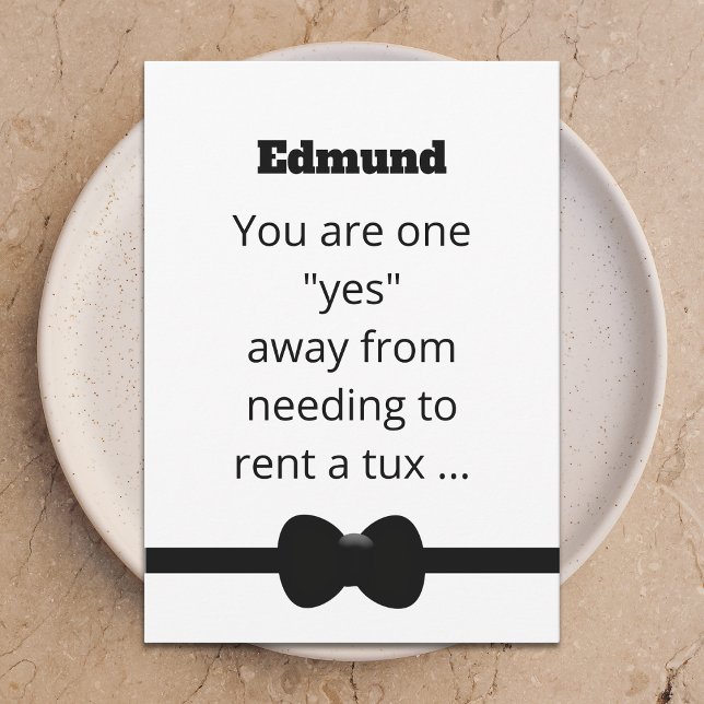 Funny Tux Will You Be My Best Man Digital Card Einladung (Von Creator hochgeladen)