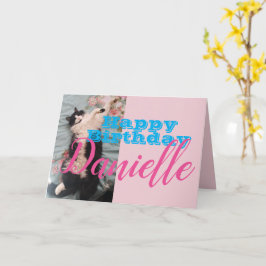 Funny Tuxedo Cat Happy Birthday Frauen Name Card Karte
