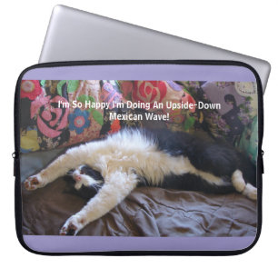 Funny Tuxedo Cat Niedlich machen ein mexikanisches Laptopschutzhülle