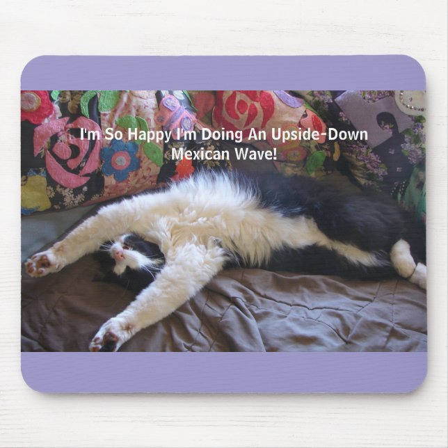 Funny Tuxedo Cat Niedlich machen ein mexikanisches Mousepad (Vorne)