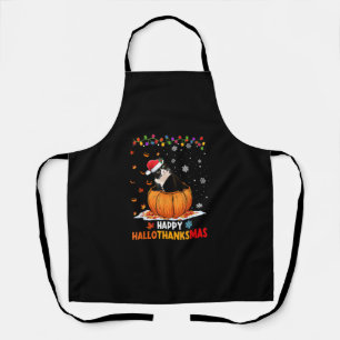 Funny Tuxedo Cat On Pumpkin Happy Hallothanksmas Schürze