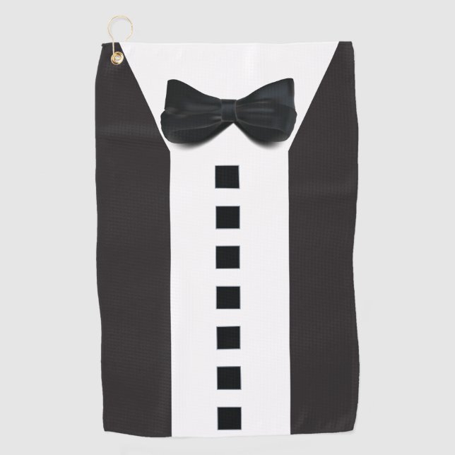 Funny Tuxedo 🎩 Niedliche Minimalistische Elegance Golfhandtuch (Vorderseite)