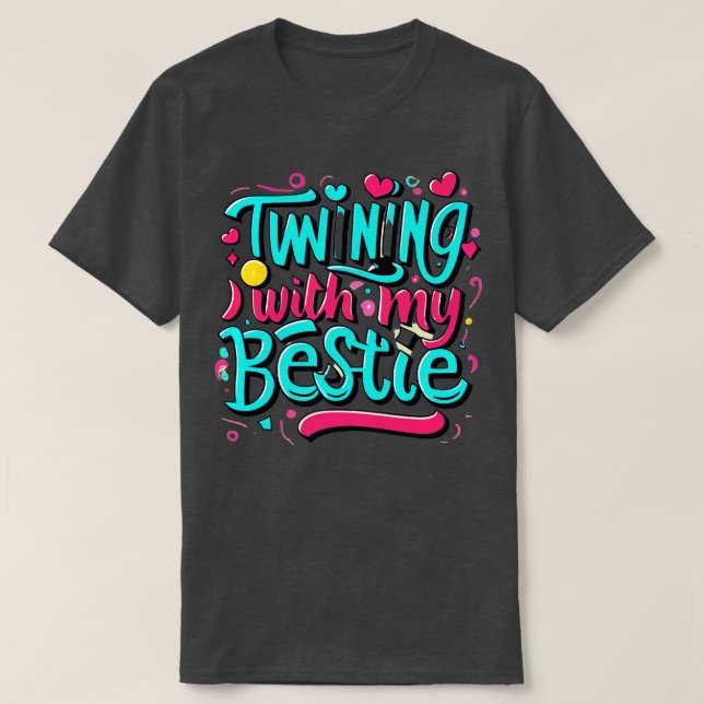 Funny Twin Matching Twins Day Friends Twinning mit T-Shirt (Design vorne)