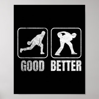 Funny Two Handheld Bowling Bowler Men Women Kids Poster