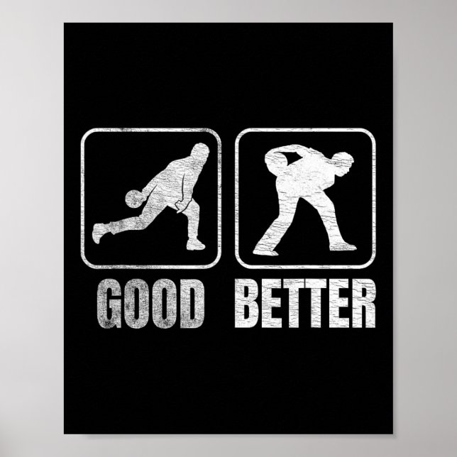 Funny Two Handheld Bowling Bowler Men Women Kids Poster (Vorne)