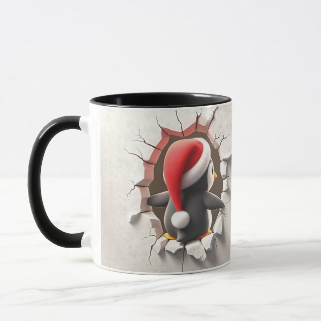 Funny Two-Sided Pinguin Weihnachten Tasse (Links)