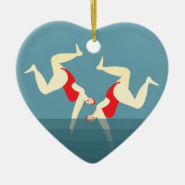 Funny Two Women Wild Swimmingpools Weihnachten Keramik Ornament